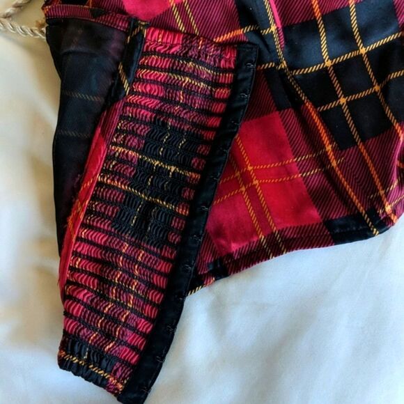 Vintage Victoria's Secret Plaid 100% Silk Bustier - Picture 10 of 14